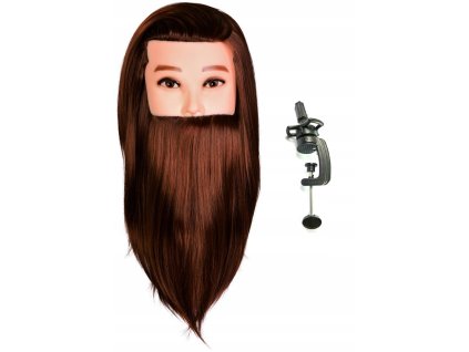 Pánská cvičební hlava s vousy Mark hnědá