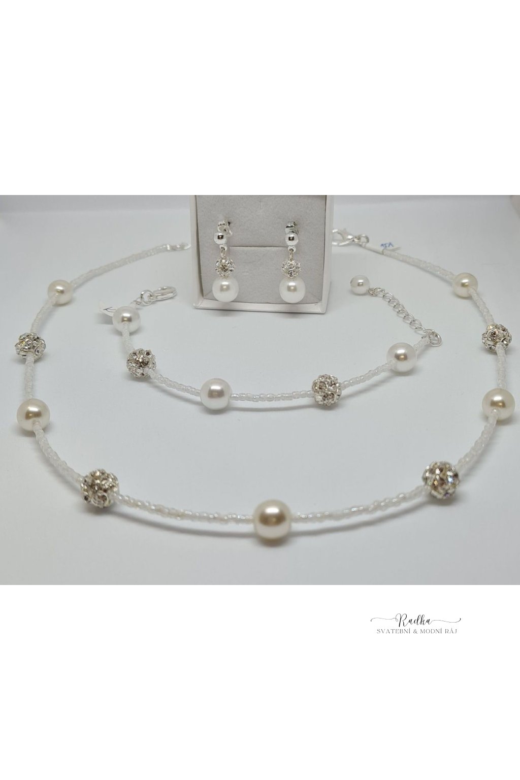 Svatební souprava s perlami a zirkony