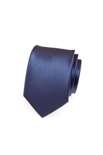 tmave modra panska kravata ze satenu