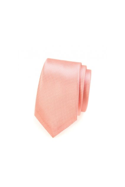 Lososová pánská kravata s jemným vzorem