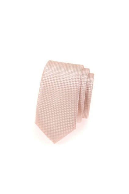 Broskvová pánská kravata s jemným vzorem