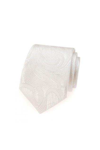 svatebni bila panska kravata s lesklym vzorem kasnicek