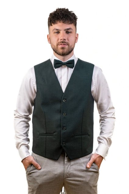 Set vesta a motýlek zelená