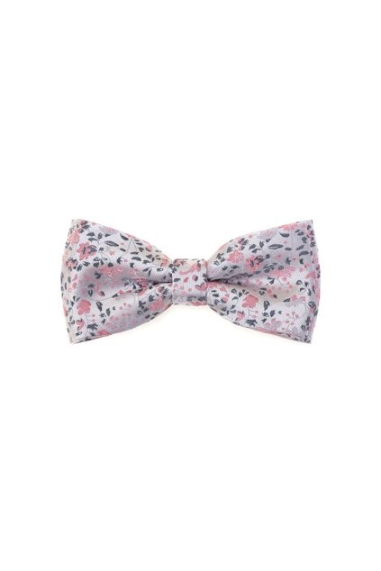 sedy pansky motylek se vzorem jemne ruzove kytky kapesnicek