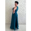 Dlouhé tmavě zelené šaty LEIDY PLUS SIZE