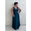 Dlouhé tmavě zelené šaty LEIDY PLUS SIZE