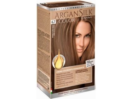 Permanentní barva na vlasy ARGAN SILK COLOR 6,7 Světle hnědá kakaová