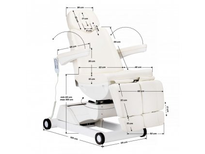 Azzurro 873 white pedi elektrické otočné kosmetické křeslo