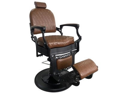 retro barber kreslo cezanne black medena hneda