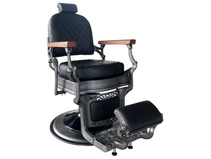 retro barber kreslo cezanne grey matna cierna