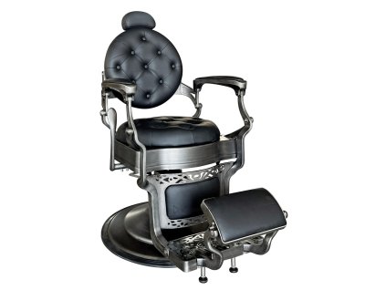 retro barber kreslo renoir grey matna cierna