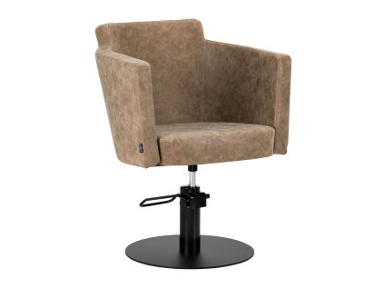 Kadeřnické křeslo Gabbiano Roma čtvercové starohnědé