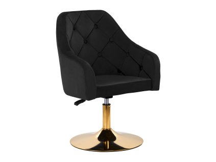 4Rico QS-BL14G otočné křeslo sametové černé