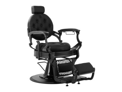 Holičské křeslo Gabbiano Niccolo černé s černým rámem