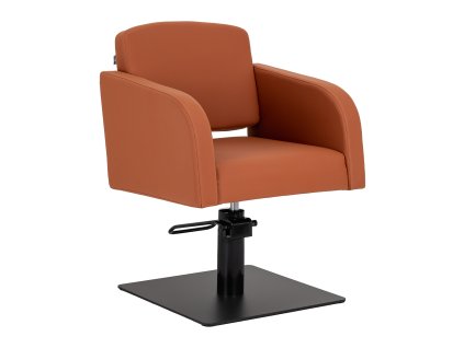 Kadeřnické křeslo Gabbiano Elda Brown s černou podnoží