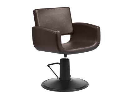 Kadeřnické křeslo Gabbiano Mataro hnědé s černou podnoží