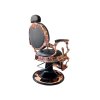 Retro barber křeslo RENOIR LUX ROSE GOLD - sametová černá