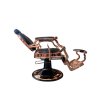 Retro barber křeslo RENOIR LUX ROSE GOLD - sametová černá