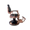 Retro barber křeslo RENOIR LUX ROSE GOLD - sametová černá