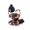 Retro barber křeslo RENOIR LUX ROSE GOLD - sametová černá
