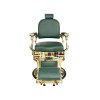 retro barber kreslo cezanne lux gold zamatova zelena