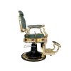 retro barber kreslo cezanne lux gold zamatova zelena