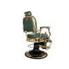 retro barber kreslo cezanne lux gold zamatova zelena