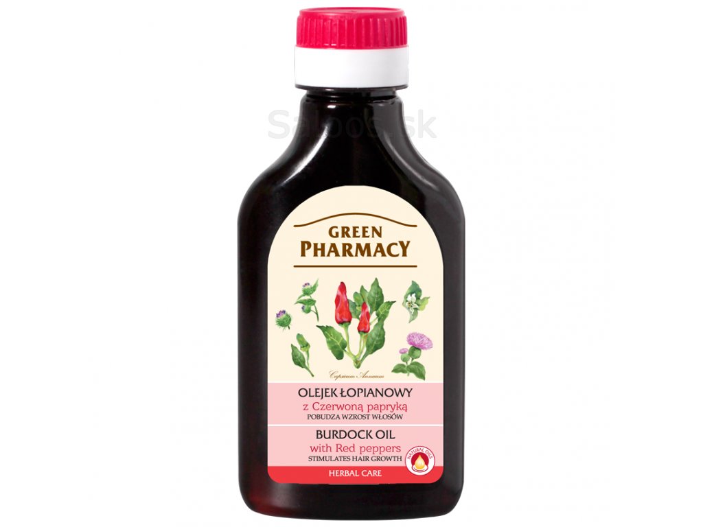 Green Pharmacy - Lopúchový olej s červenou paprikou na rast vlasov 100 ml