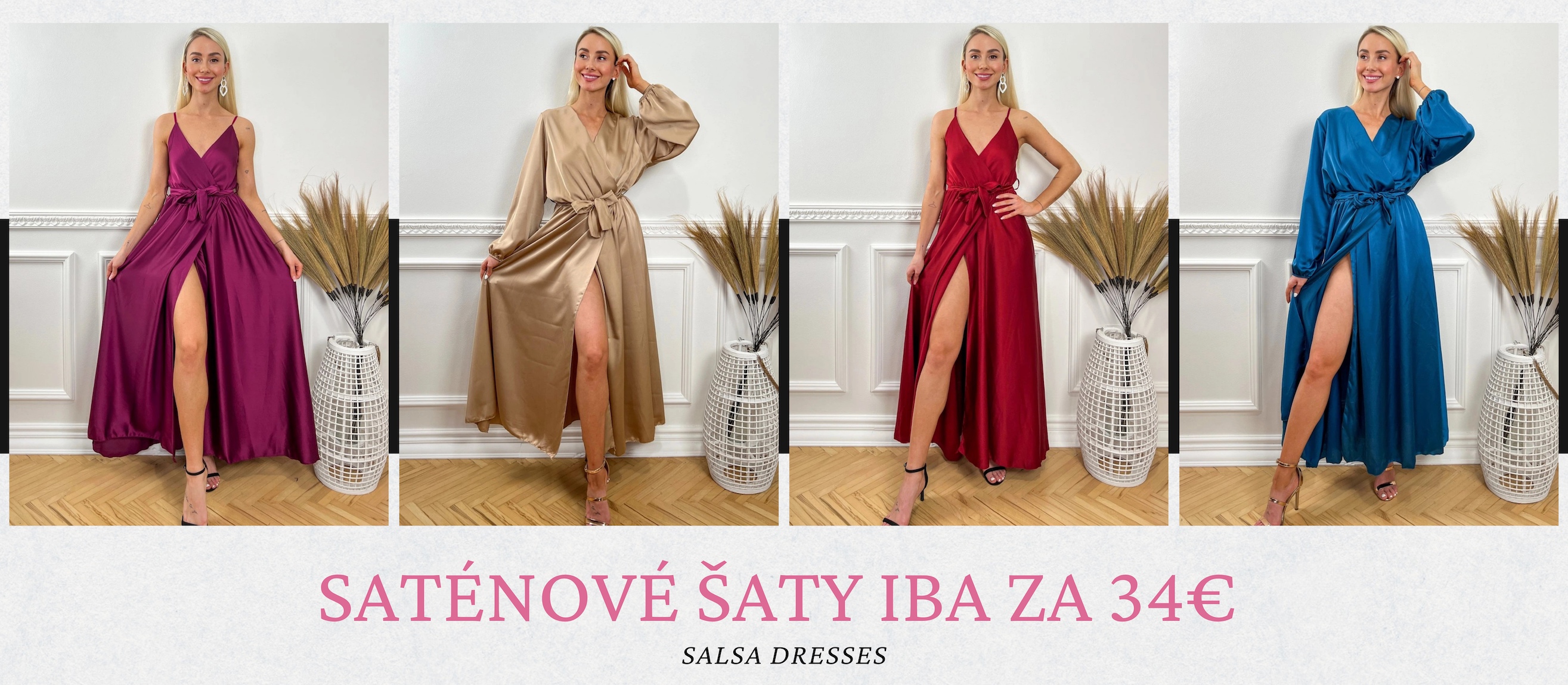 Saténové šaty iba za 34€