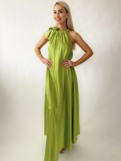 Dlhé Saténové šaty BELLA zelené