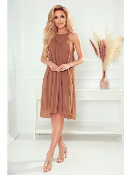 Krátke šaty ALIZEE hnedé