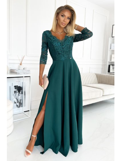 Dlhé šaty AMBER smaragdové
