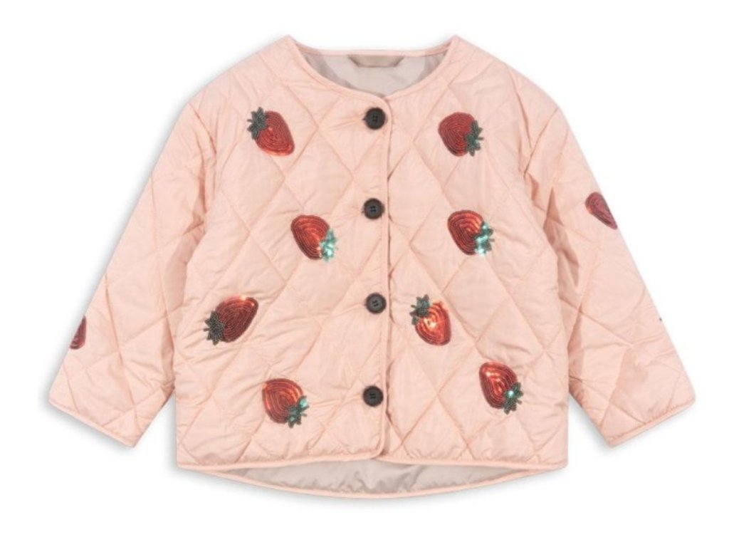 Prošívaná dívčí bunda Flora "Strawberry" Konges Sløjd