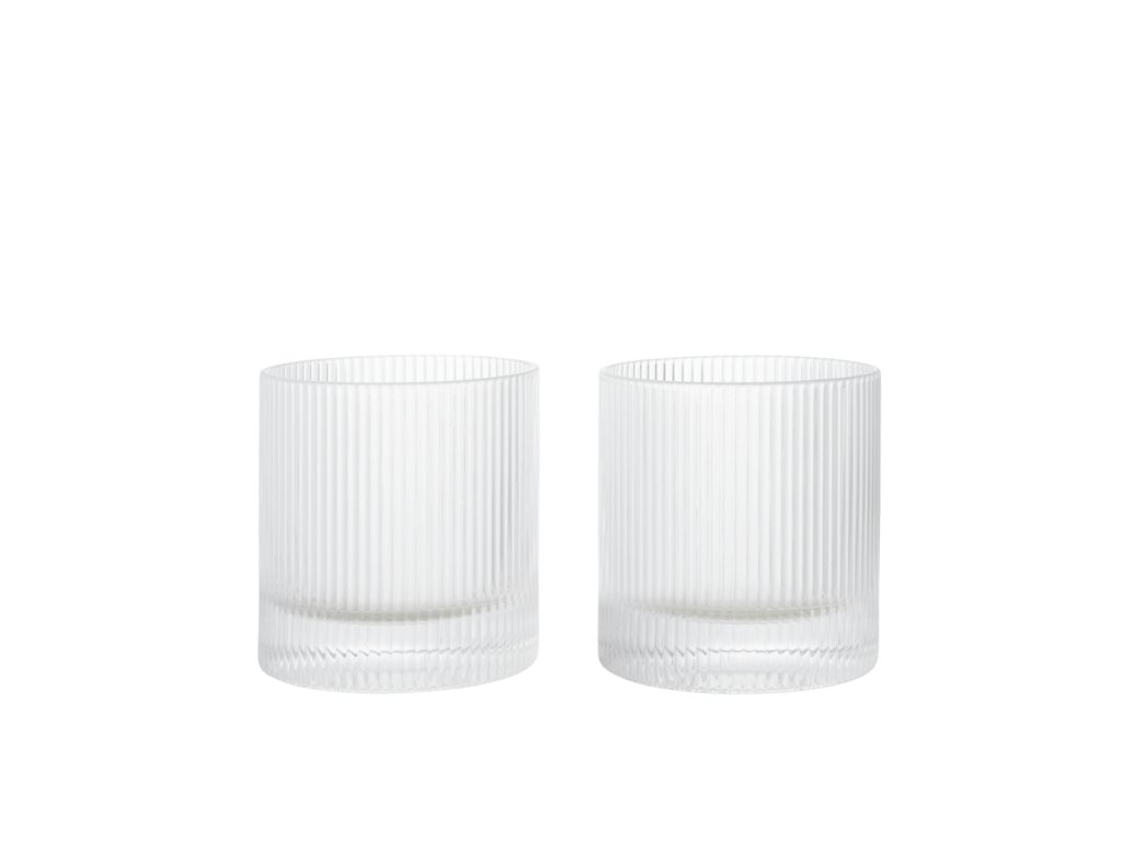 Zaoblené skleničky z kolekce Ripple ve variantě z čirého skla od ferm LIVING