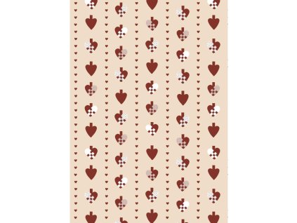 Balicí vánoční papír 5 m "Braided Hearts" IB Laursen