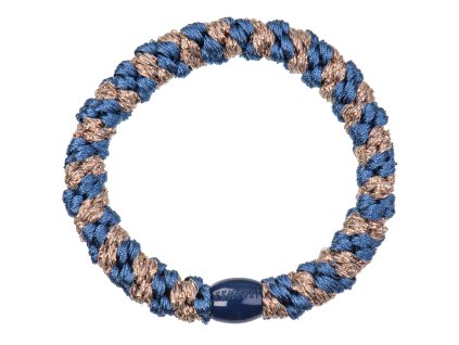 Gumička do vlasů Kknekki "Indigo Taupe Glitter Stripe"