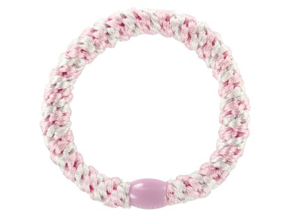 Gumička do vlasů Kknekki "Light Pink White Stripe"