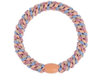 Gumička do vlasů Kknekki v kombinaci barev - broskvová, modrá, růžová a béžová