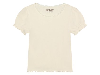 Dívčí triko z modalu s krátkým rukávem v bíllé barvě od HutteliHut