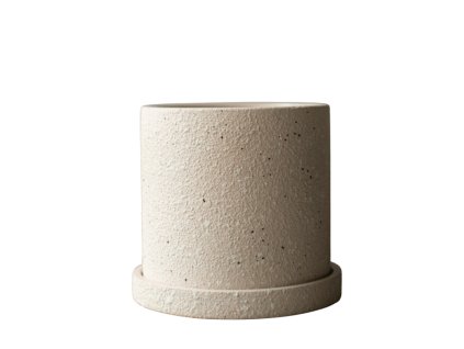 Květináč Grow Pot L "Creme Structure" - keramický se strukturovanou vnější stranou a glazovanou vnitřní stranou - výška 14 cm a průměr 13 cm - značka DBKD