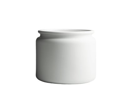 Bílý keramický květináč z kolekce Pure M "White" od značky DBKD, o výšce 20 cm a průměru 22 cm
