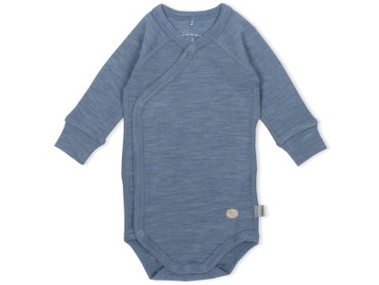 Zavinovací merino body Mini pro miminka v modré barvě od Lillelam