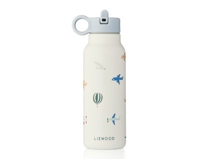 Nerezová termoláhev s objemem 350 ml a hravým designem leteckých dopravních prostředků od dánské značky Liewood