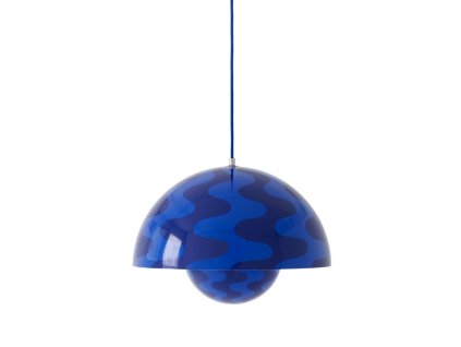 Závěsná lampa Flowerpot VP7 Ø 37 cm "Cobalt Blue / Twilight Blue Pattern" &Tradition