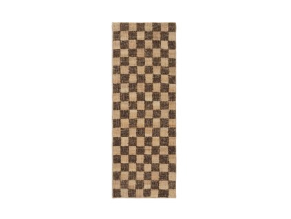 Koberec Check Runner 70 x 180 cm "Coffee / Natural" ferm LIVING