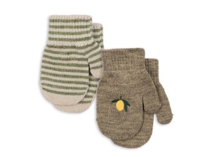 Palčáky Filla - 2 kusy "Lemon / Stripe" Konges Sløjd