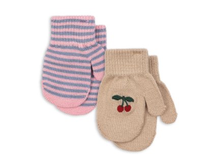 Palčáky Filla - 2 kusy "Cherry / Stripe" Konges Sløjd