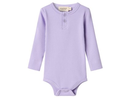 Dětské body z modalu s dlouhým rukávem a knoflíčky "Soft Lavender" MarMar