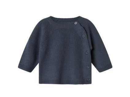 Merino svetr pro miminka ze zapínáním na knoflíčky - v tmavě modré barvě, od značky MarMar