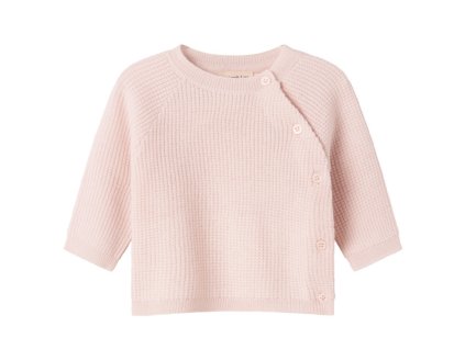 Merino svetr pro miminka ze zapínáním na knoflíčky - v růžové barvě, od značky MarMar
